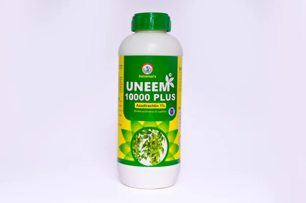 Uneem plus 10000 (Antifeedant, repellant) निमार्कयुक्त जैविक किडनाशक. पाने व फळे खाणाऱ्या अळ्या, पांढरी माशी यांच्या नियंत्रणासाठी