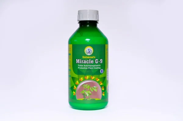 Miracle G9 (Antistress) जास्त किंवा अतीथंड तापमानापासून पिकांचे होणारे नुकसान टाळण्यासाठी, बाष्पीभवन कमी करण्यासाठी