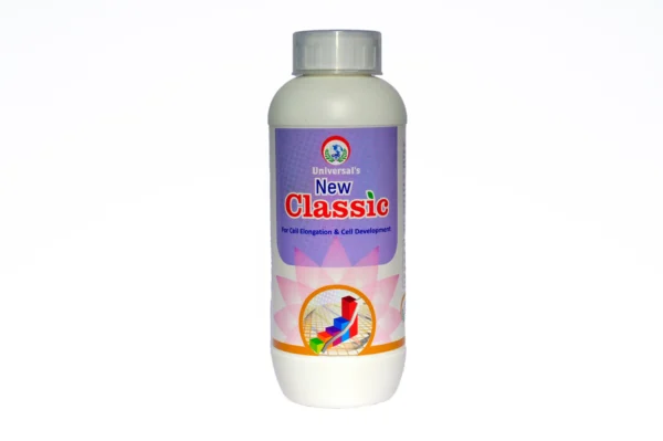 New classic (Elongination) (सायटोकायनीन युक्त पीक संजिवक) जलद पेशी विभाजन, फळांची/फळभाज्यांची लांबी, देठांची लांबी पाकळ्यातील अंतर वाढवून आकर्षक रंग प्राप्त होण्यासाठी